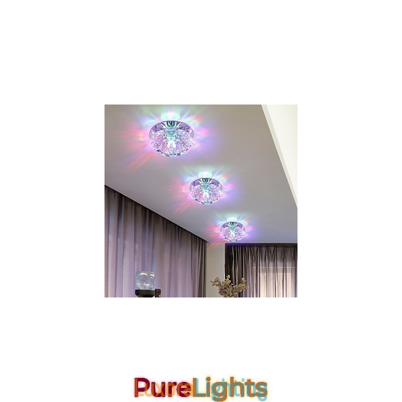 Designer Touch Decorative Crystal Ceiling Lamp Spotlight SMD 3W Creative Lamp Tube Light Colorful Color Dome Light