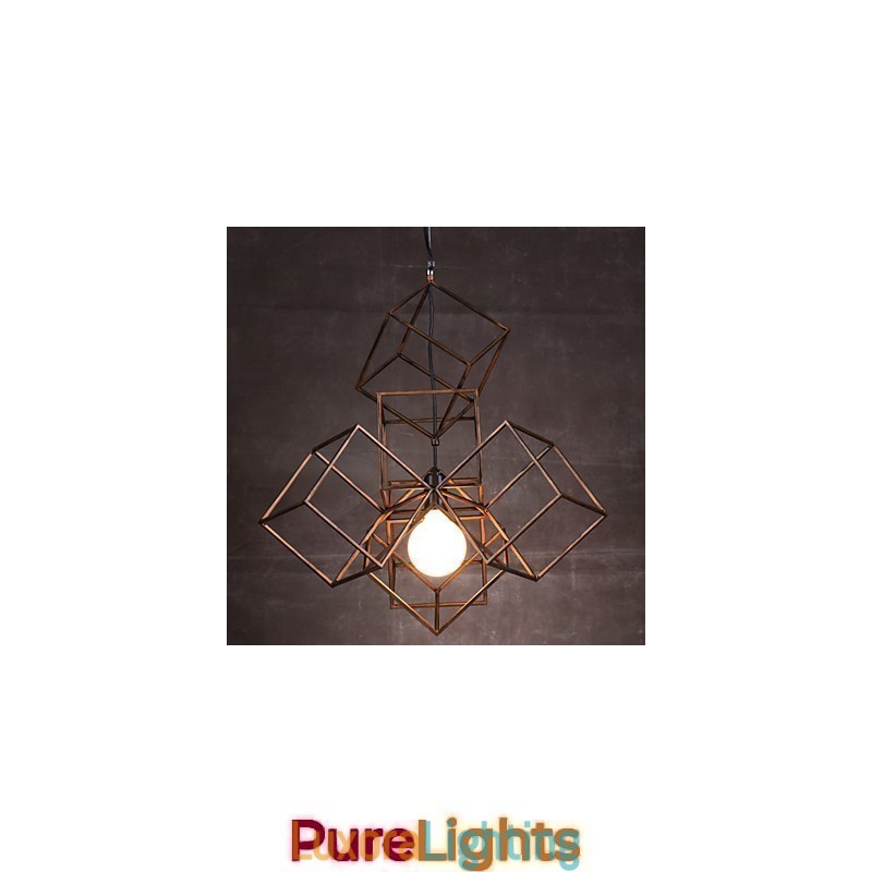 Designer Touch Decorative Pendant 1 Light Vintage Minimalist Iron Painting Chandelier