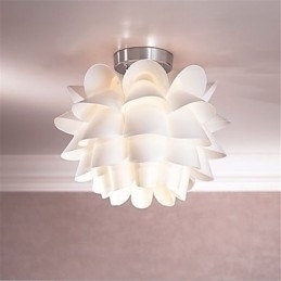 Designer Touch Decorative White Flower Ceiling Light 1 Light Pendant Hanging Lamp Fixture