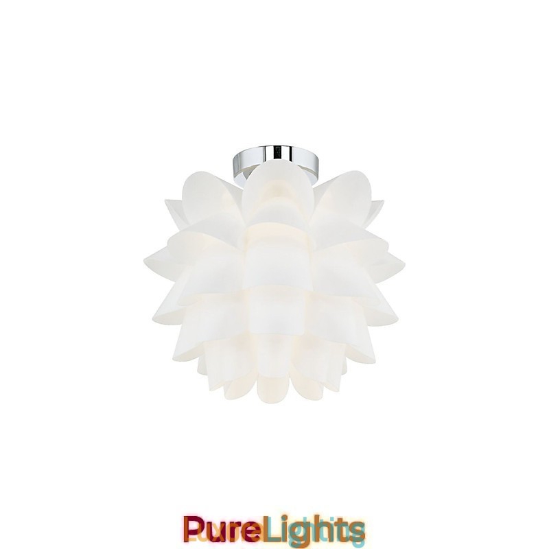 Designer Touch Decorative White Flower Ceiling Light 1 Light Pendant Hanging Lamp Fixture