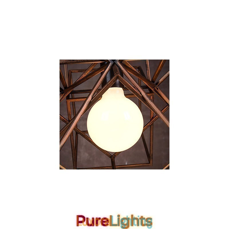 Designer Touch Decorative Pendant 1 Light Vintage Minimalist Iron Painting Chandelier