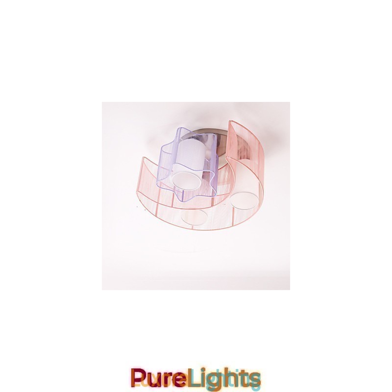 Designer Touch Decorative Drawing Line Romantic Stars The Moon Absorb Dome Light Lamp