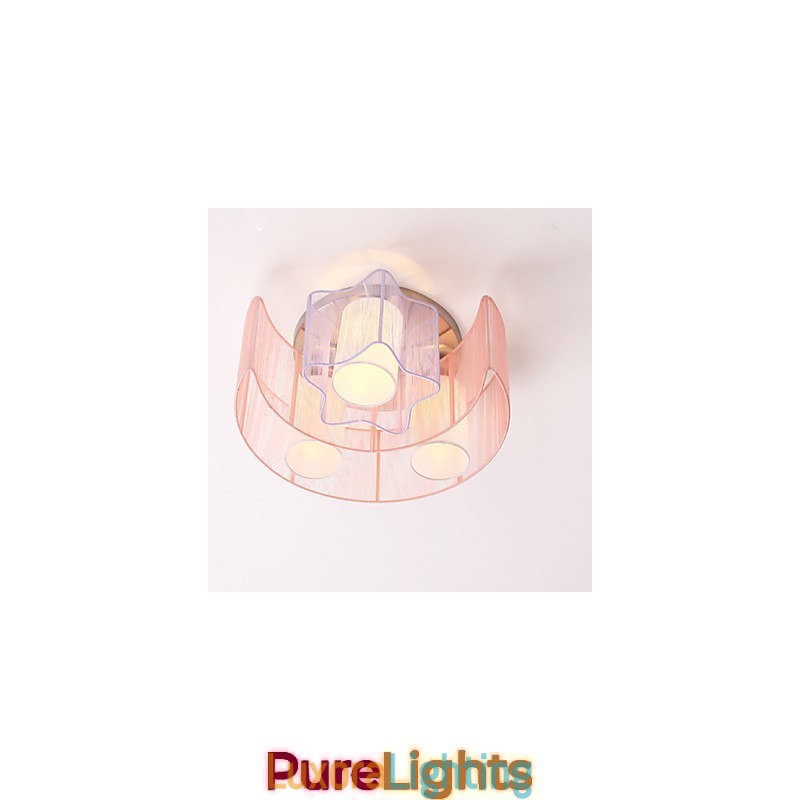 Designer Touch Decorative Drawing Line Romantic Stars The Moon Absorb Dome Light Lamp