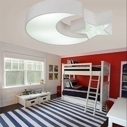 Designer Touch Decorative Flush Mount Modern Contracted Star and Moon Pattern Metal