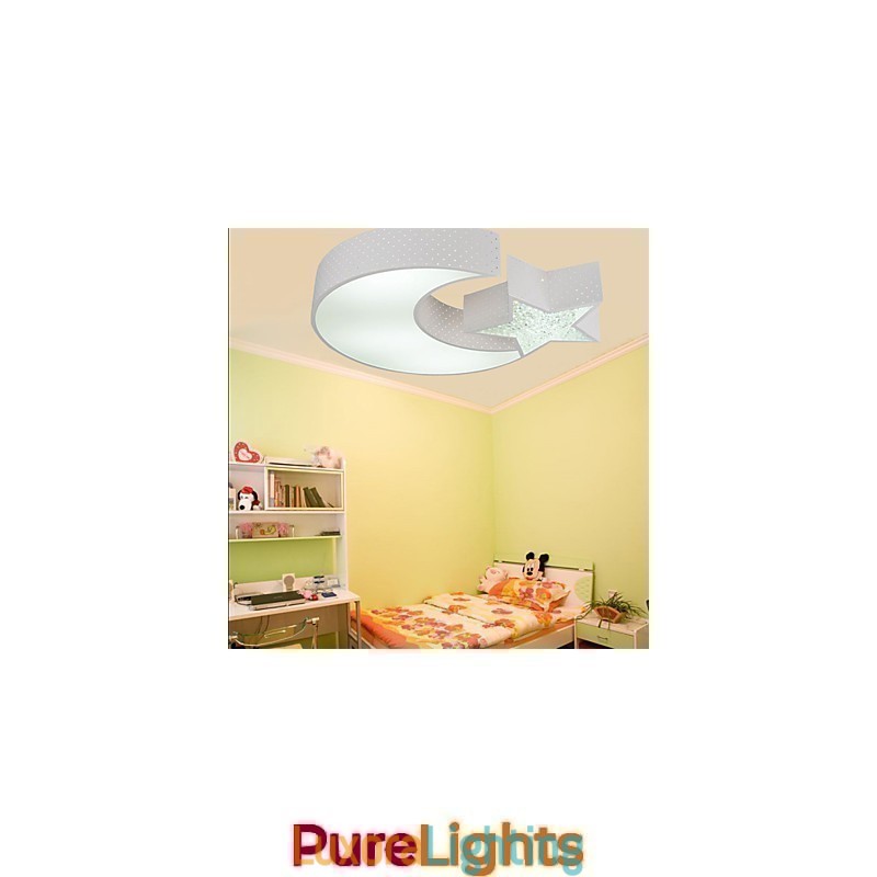 Designer Touch Decorative Flush Mount Modern Contracted Star and Moon Pattern Metal