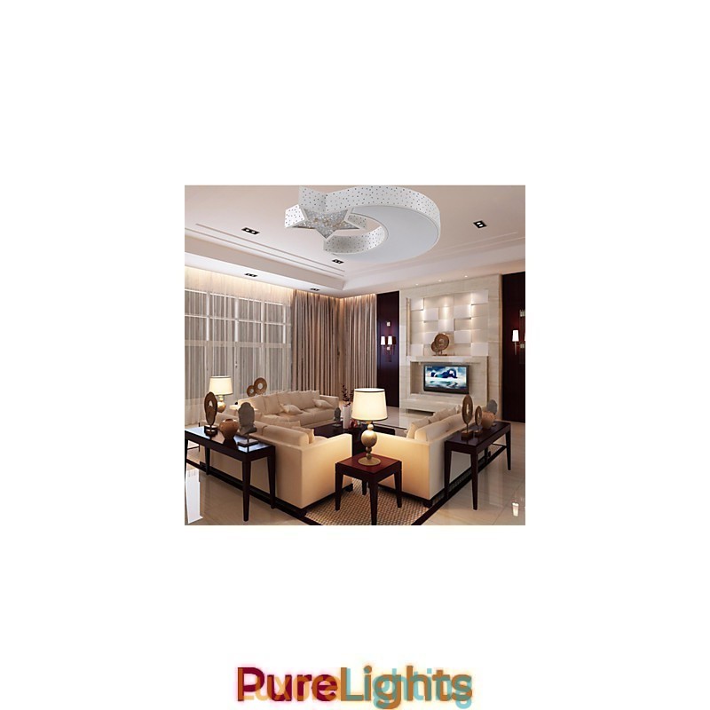 Designer Touch Decorative Flush Mount Modern Contracted Star and Moon Pattern Metal