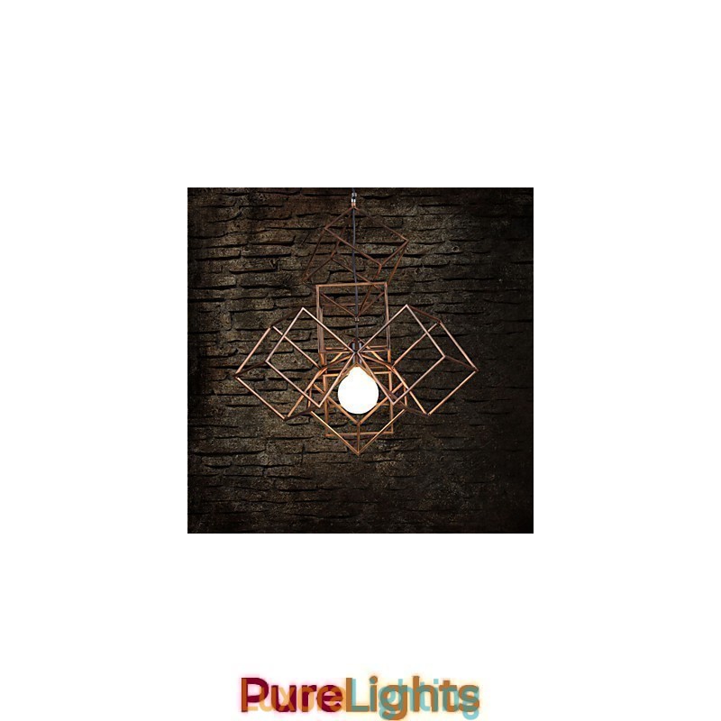 Designer Touch Decorative Pendant 1 Light Vintage Minimalist Iron Painting Chandelier