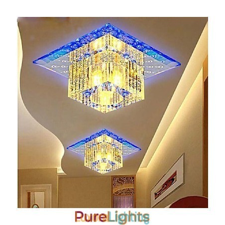 Designer Touch Decorative Mini Crystal Ceiling Lamp Spotlight SMD 3W Creative Lamp Tube Light Colorful Color Square Dome Light