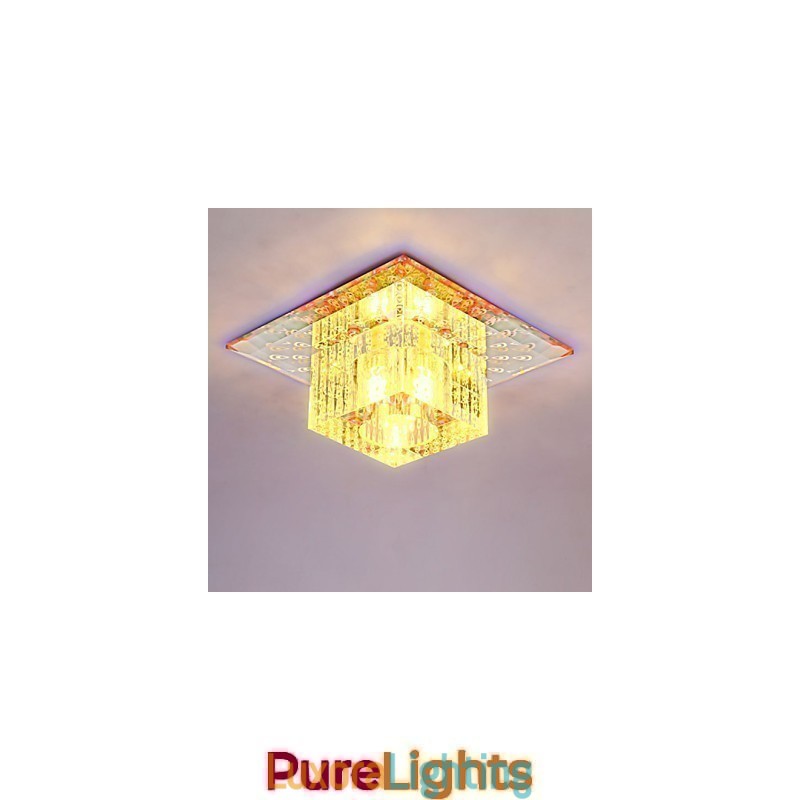 Designer Touch Decorative Mini Crystal Ceiling Lamp Spotlight SMD 3W Creative Lamp Tube Light Colorful Color Square Dome Light