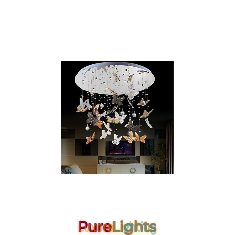 Designer Touch Decorative Crystal Lamp Circular Butterfly Crystal Lamp