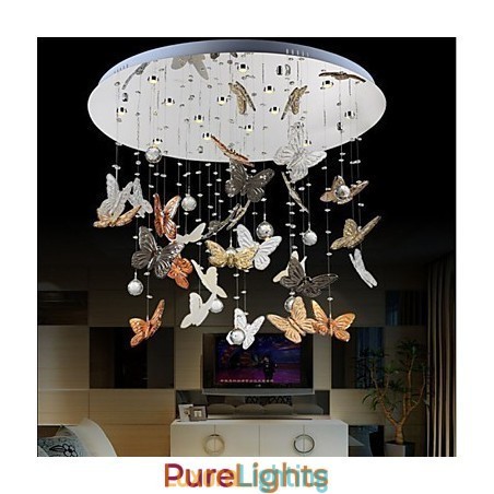 Designer Touch Decorative Crystal Lamp Circular Butterfly Crystal Lamp