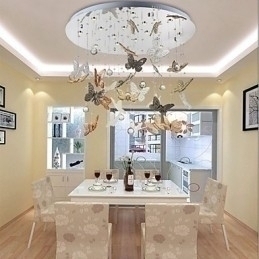 Designer Touch Decorative Crystal Lamp Circular Butterfly Crystal Lamp