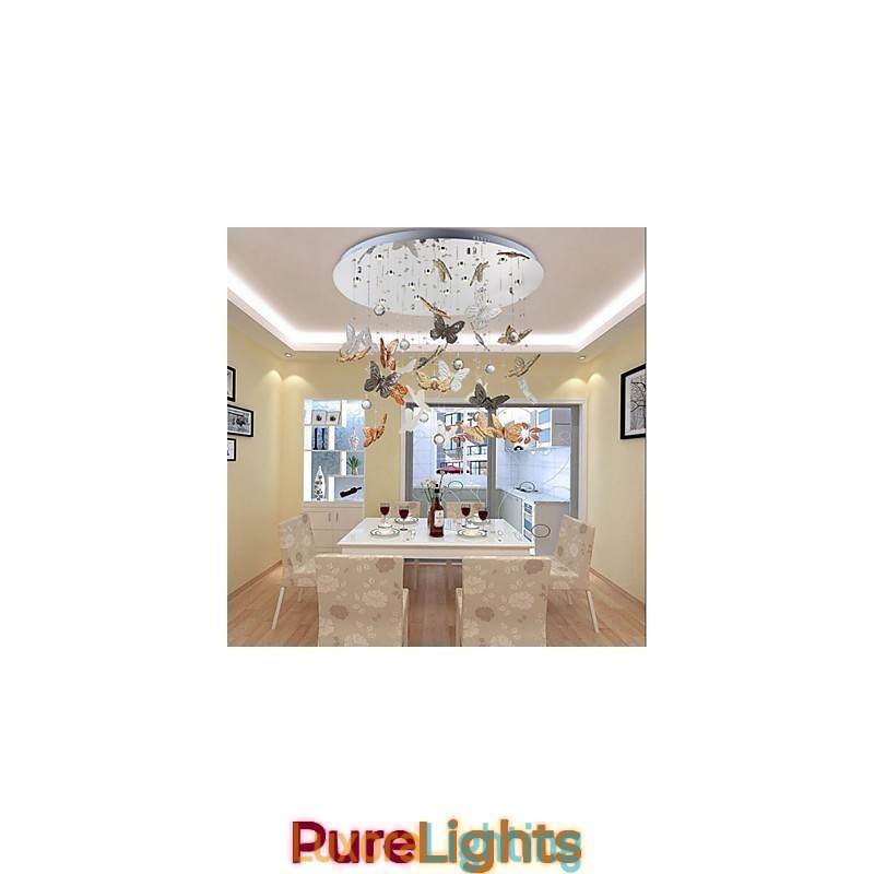 Designer Touch Decorative Crystal Lamp Circular Butterfly Crystal Lamp