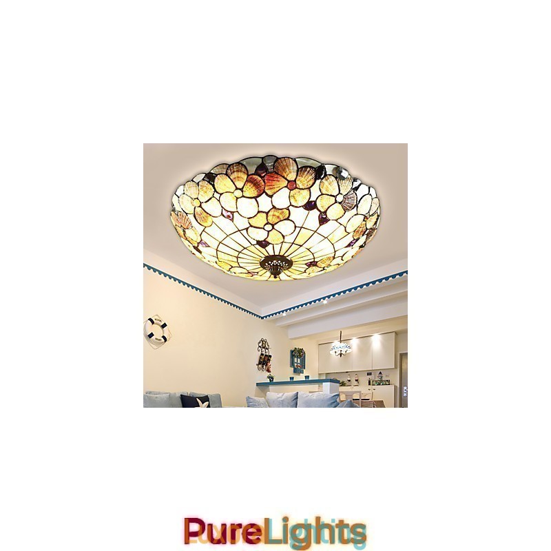Designer Touch Decorative The Mediterranean Sea Shells Absorb Dome Light Rural Chimney