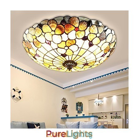 Designer Touch Decorative The Mediterranean Sea Shells Absorb Dome Light Rural Chimney