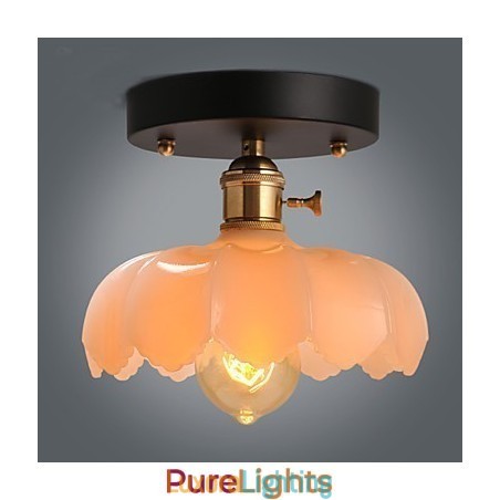 Designer Touch Decorative Flush Mount Retro Lighting Lights Glass Ceiling Lamp