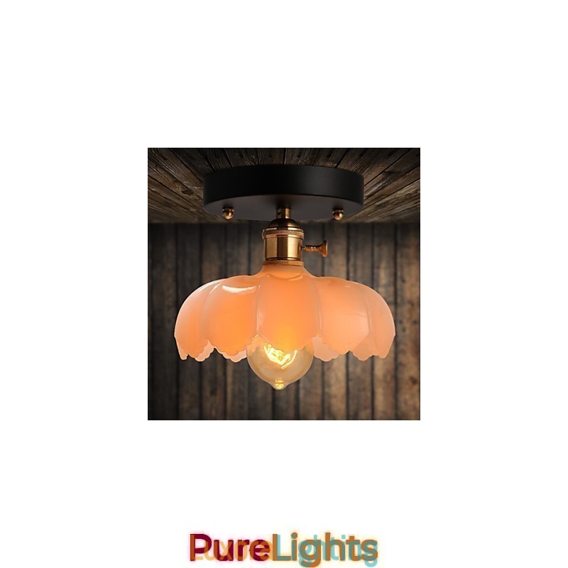 Designer Touch Decorative Flush Mount Retro Lighting Lights Glass Ceiling Lamp