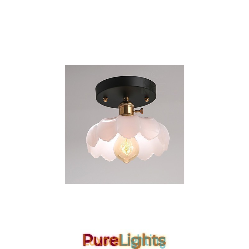 Designer Touch Decorative Flush Mount Retro Lighting Lights Glass Ceiling Lamp