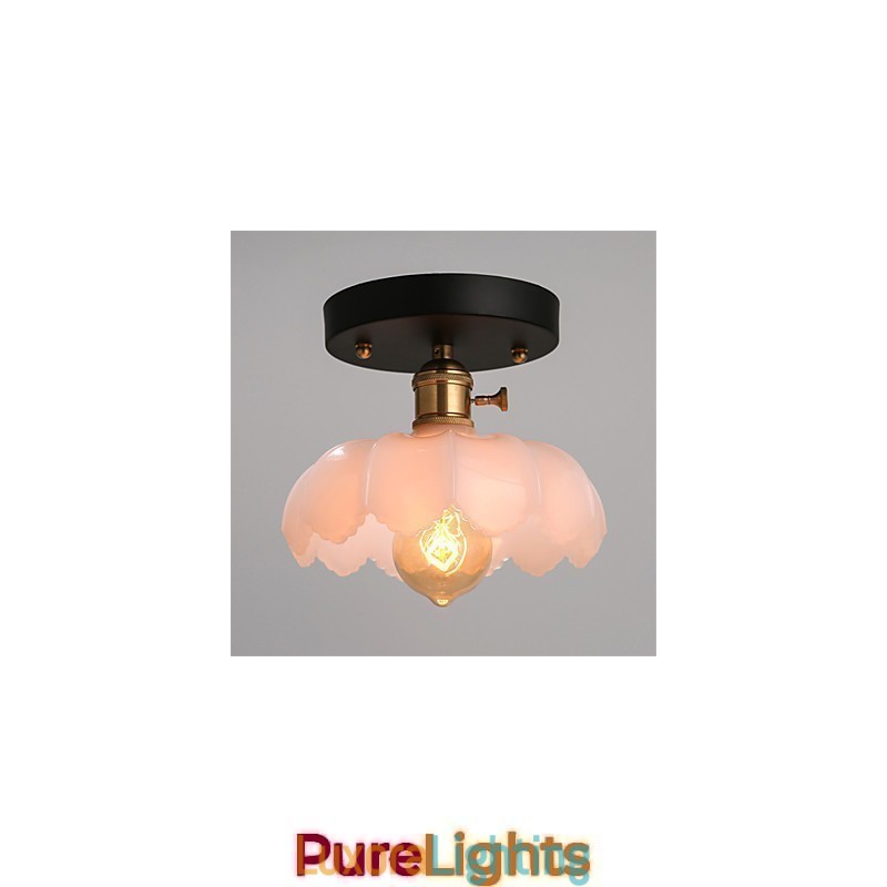 Designer Touch Decorative Flush Mount Retro Lighting Lights Glass Ceiling Lamp