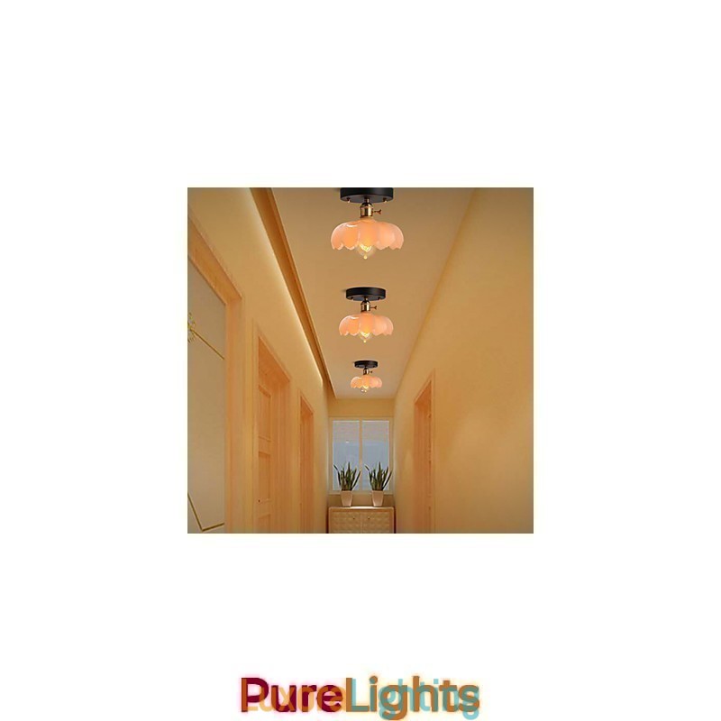 Designer Touch Decorative Flush Mount Retro Lighting Lights Glass Ceiling Lamp