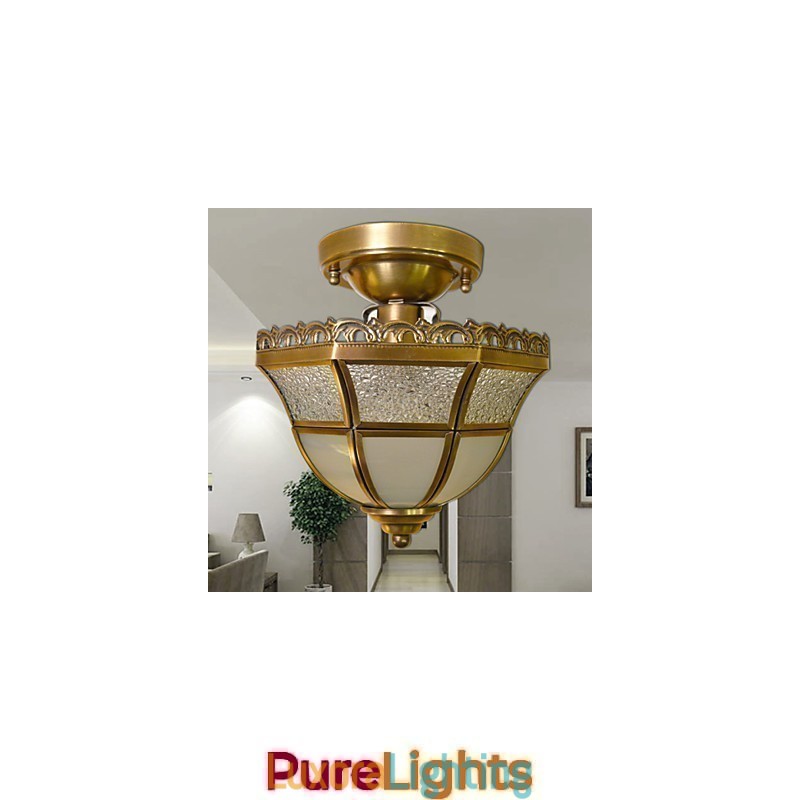 Designer Touch Decorative Traditional Classic Mini Style Brass Metal Flush Mount Spot Lights