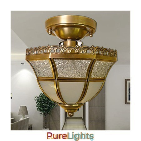 Designer Touch Decorative Traditional Classic Mini Style Brass Metal Flush Mount Spot Lights