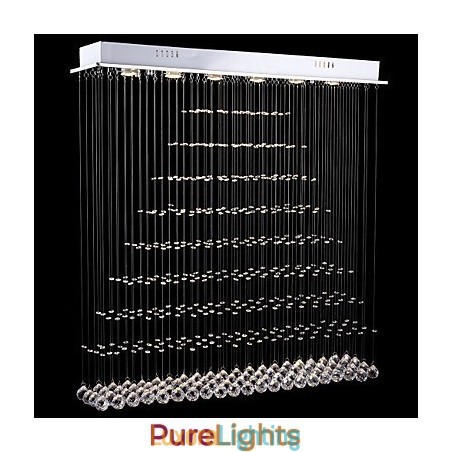 Designer Touch Decorative Rectangle Crystal Chandelier Lights Ceiling Hanging Lighting Lamps Fixtures