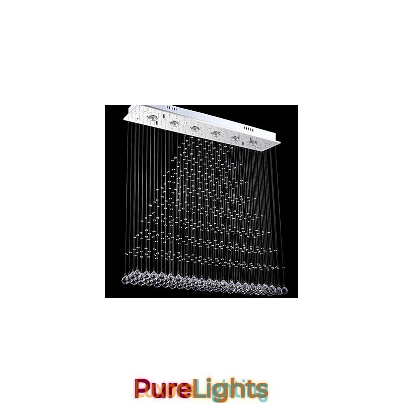 Designer Touch Decorative Rectangle Crystal Chandelier Lights Ceiling Hanging Lighting Lamps Fixtures