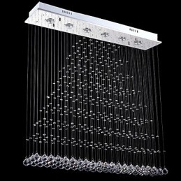 Designer Touch Decorative Rectangle Crystal Chandelier Lights Ceiling Hanging Lighting Lamps Fixtures
