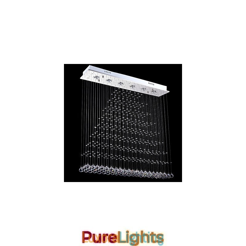 Designer Touch Decorative Rectangle Crystal Chandelier Lights Ceiling Hanging Lighting Lamps Fixtures