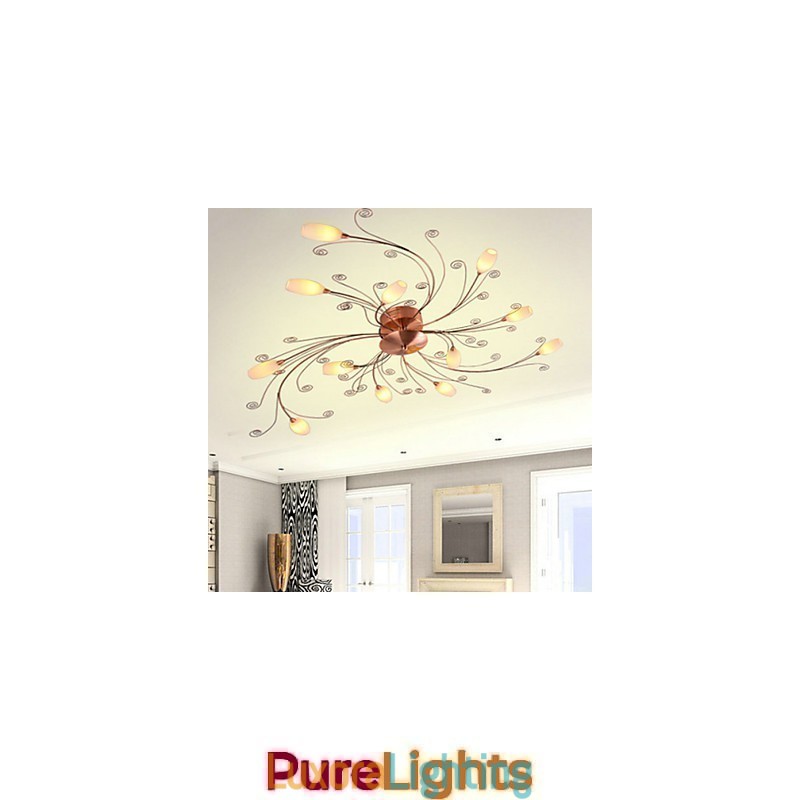 Designer Touch Decorative Artistic Aluminum Flush Mount Lights With 12 Lights