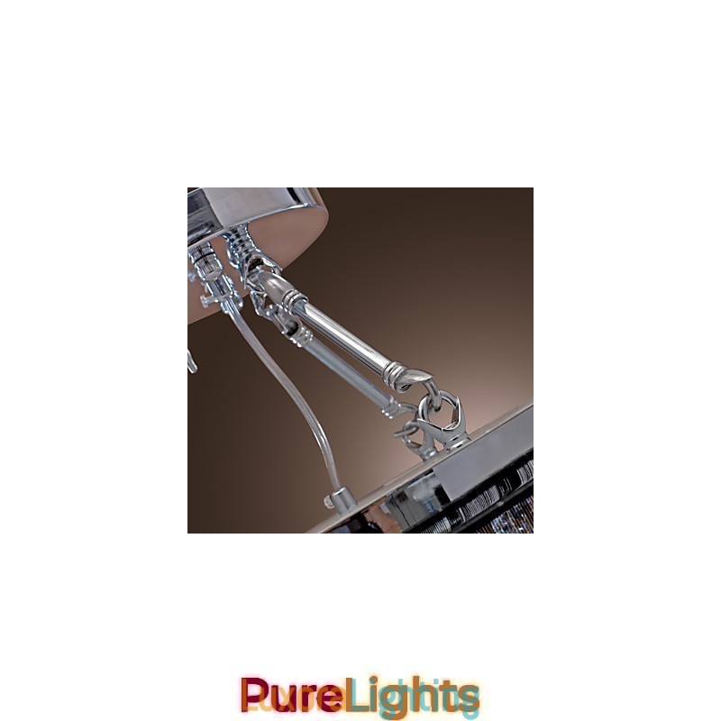 Designer Touch Decorative Modern Crystal Flush Mount with 5 Lights Black Fabric Shade