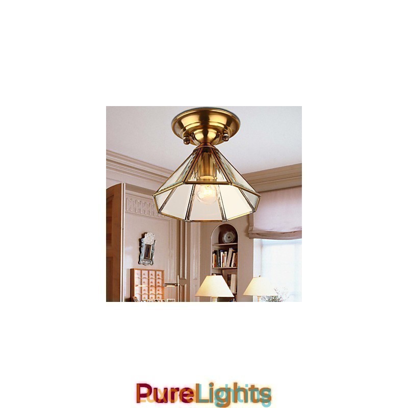 Designer Touch Decorative Traditional Classic Mini Style Brass Metal Flush Mount Spot Lights