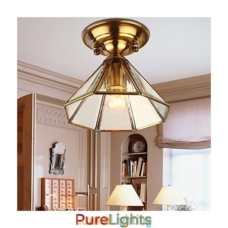 Designer Touch Decorative Traditional Classic Mini Style Brass Metal Flush Mount Spot Lights