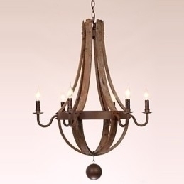Designer Touch Decorative Chandelier 6 lights Vintage Retro Country Living Dining Garage Metal