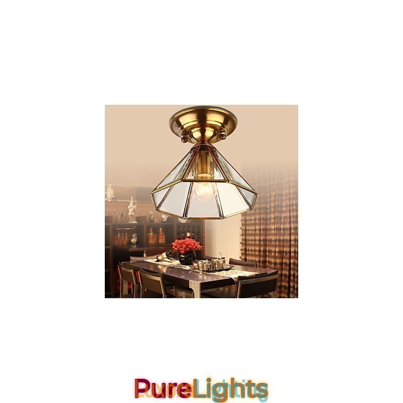 Designer Touch Decorative Traditional Classic Mini Style Brass Metal Flush Mount Spot Lights