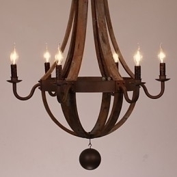 Designer Touch Decorative Chandelier 6 lights Vintage Retro Country Living Dining Garage Metal