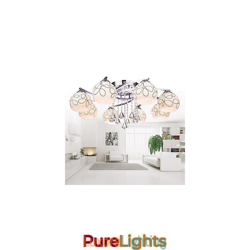 Designer Touch Decorative Chandelier Modern Crystal Living 8 lights