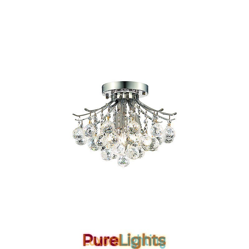 Designer Touch Decorative Modern 3 Light Flush Mount Lights with Crystal Beads