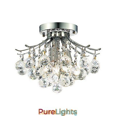 Designer Touch Decorative Modern 3 Light Flush Mount Lights with Crystal Beads