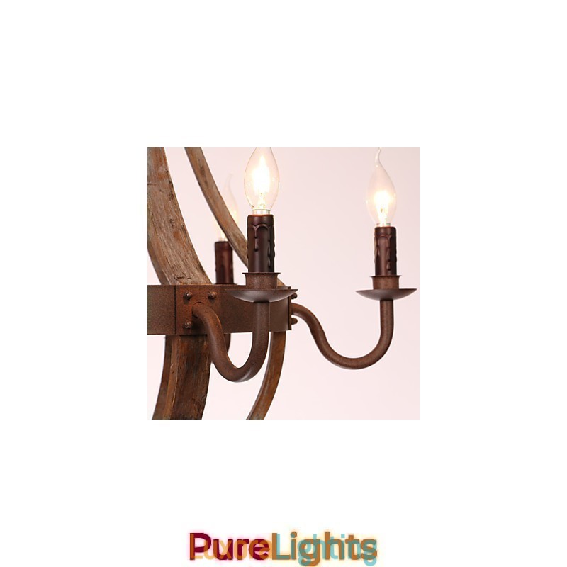 Designer Touch Decorative Chandelier 6 lights Vintage Retro Country Living Dining Garage Metal