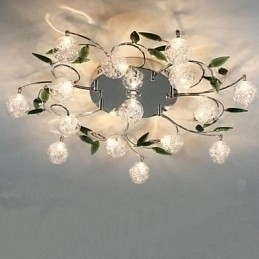 Designer Touch Decorative Green Crystal Ceiling Lamp Round Air Lights lamp lamp Iron