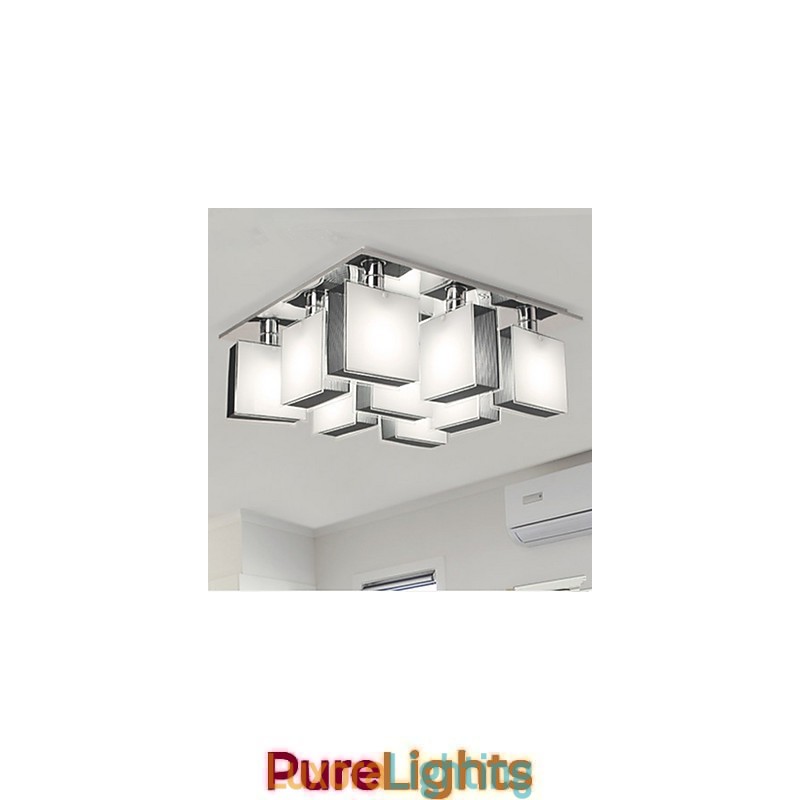 Designer Touch Decorative Modern Contemporary Chrome Metal Flush Mount