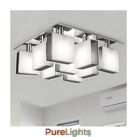 Designer Touch Decorative Modern Contemporary Chrome Metal Flush Mount