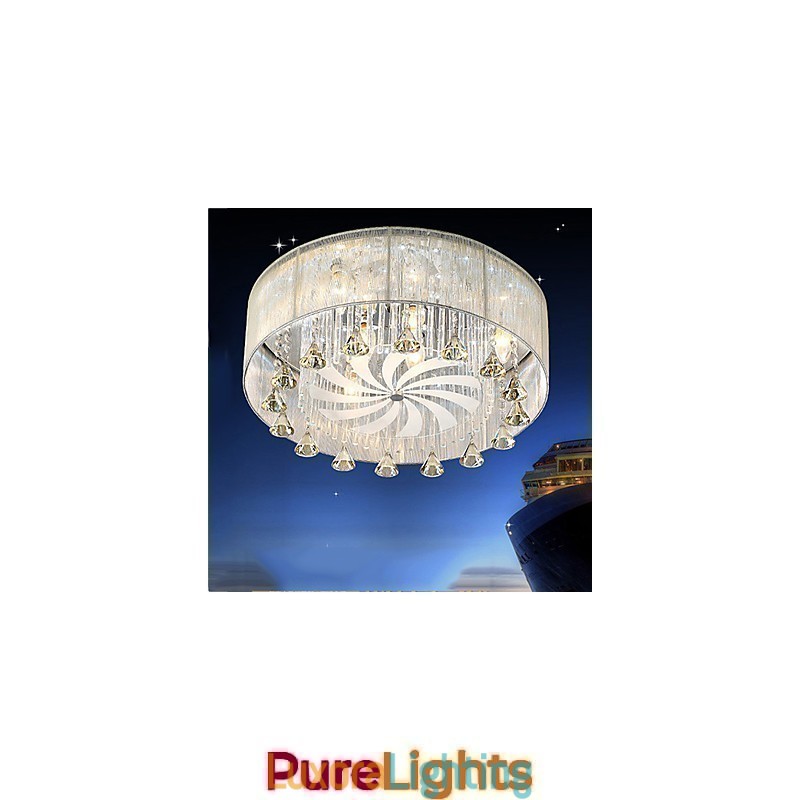 Designer Touch Decorative Flush Mount Crystal Modern Contemporary Glass