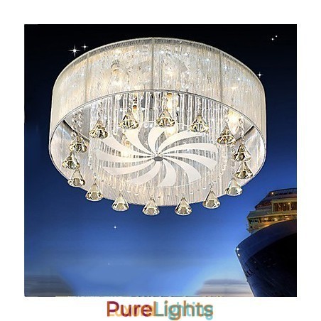 Designer Touch Decorative Flush Mount Crystal Modern Contemporary Glass