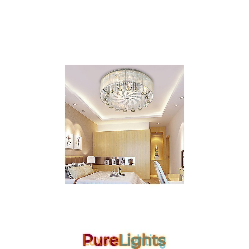 Designer Touch Decorative Flush Mount Crystal Modern Contemporary Glass