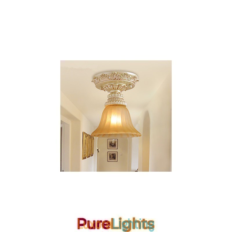 Designer Touch Decorative Traditional Classic Mini Style Painting Resin Flush Mount Spot Lights