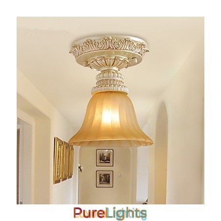 Designer Touch Decorative Traditional Classic Mini Style Painting Resin Flush Mount Spot Lights