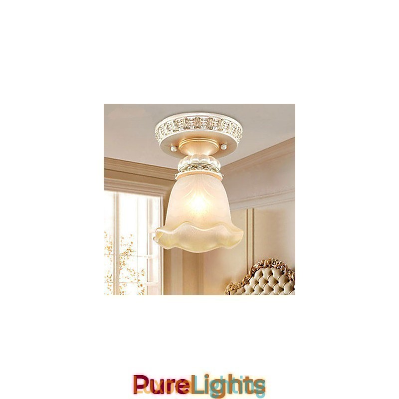 Designer Touch Decorative Traditional Classic Mini Style Painting Resin Flush Mount Spot Lights